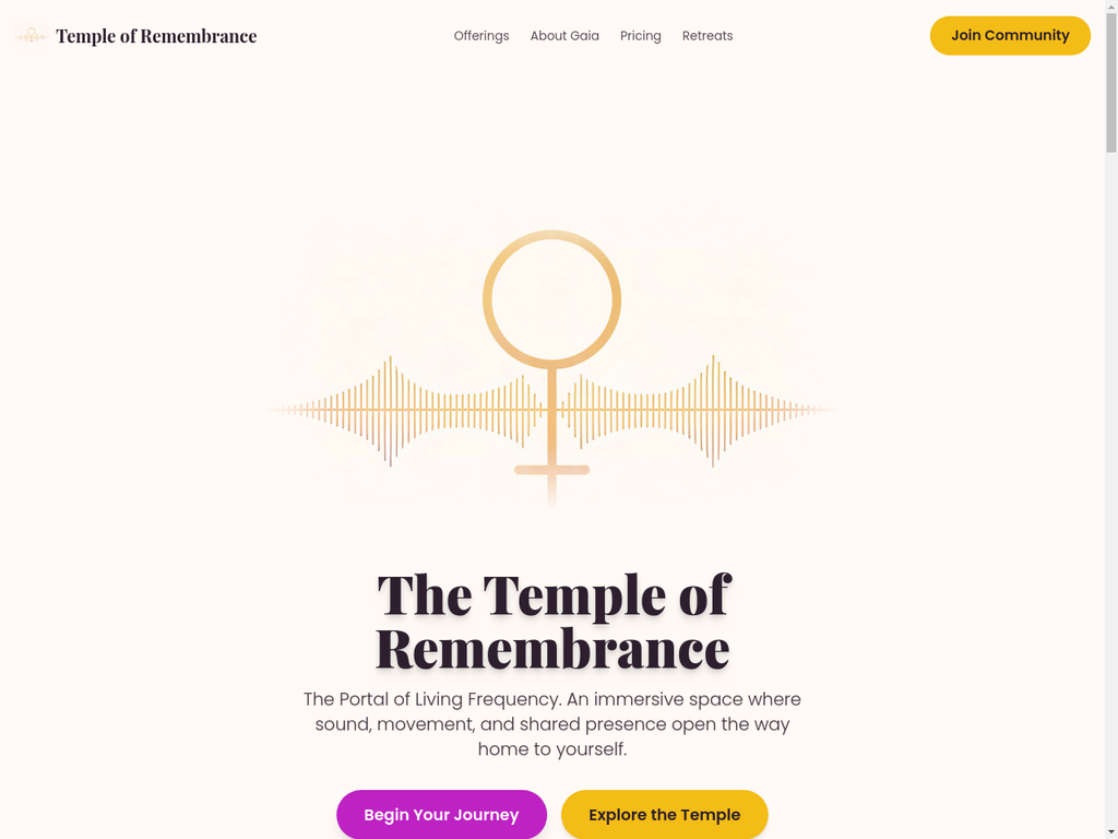 Screenshot of Temple of Remembrance